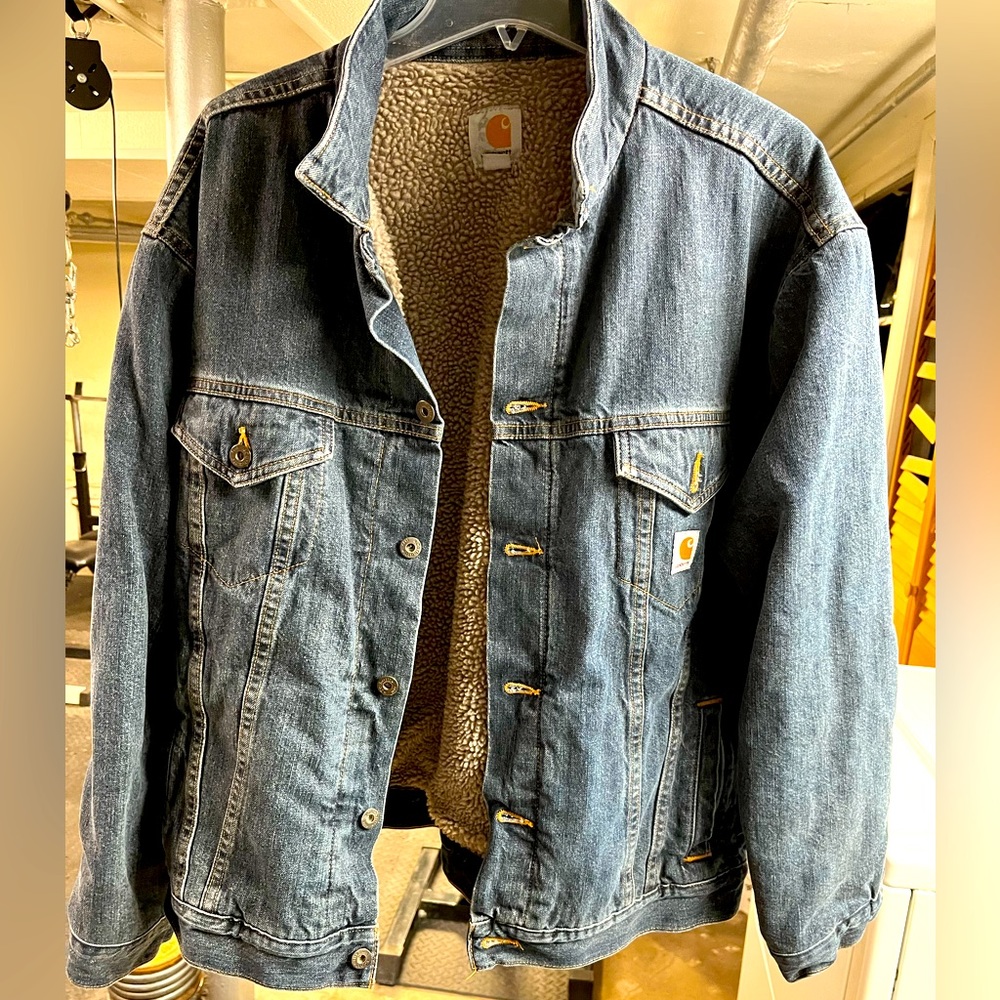 Size XXL Carhartt Sherpa Lined Denim Jean Jacket